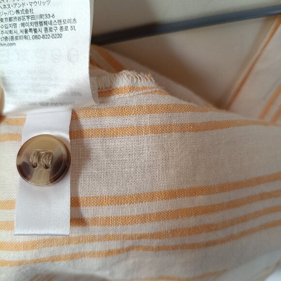 2/$20 Linen Cotton Blend Orange Stripe Button Vest Camisole Top, Woman Medium - Picture 6 of 12